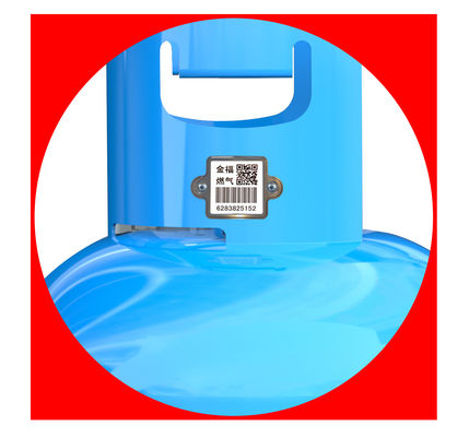 জিয়াংকাং গরম বিক্রয় স্ক্র্যাচ প্রতিরোধের ইউআইডি কিউআর 304 স্টিলের গ্লাস গ্যাস সিলিন্ডার বারকোড