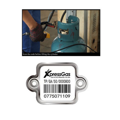 জিয়াংকাং এলপিজি সিলিন্ডার বারকোড টেকসই আউটডোর 20 বছর পিডিএ বা মোবাইলের মাধ্যমে সহজে স্ক্যান করা